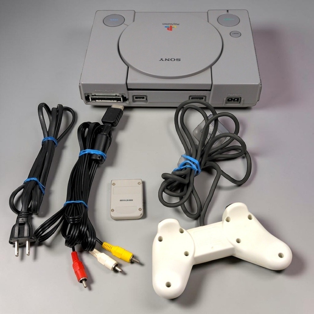 Sony PlayStation PS1 Console Bundle SCPH-5501 NTSC Gray VTG OEM Controller NYKO - Picture 7 of 13
